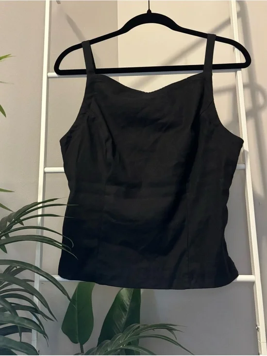 🌴Maeve Black Linen-blend Tank🌴 - Picture 4 of 10